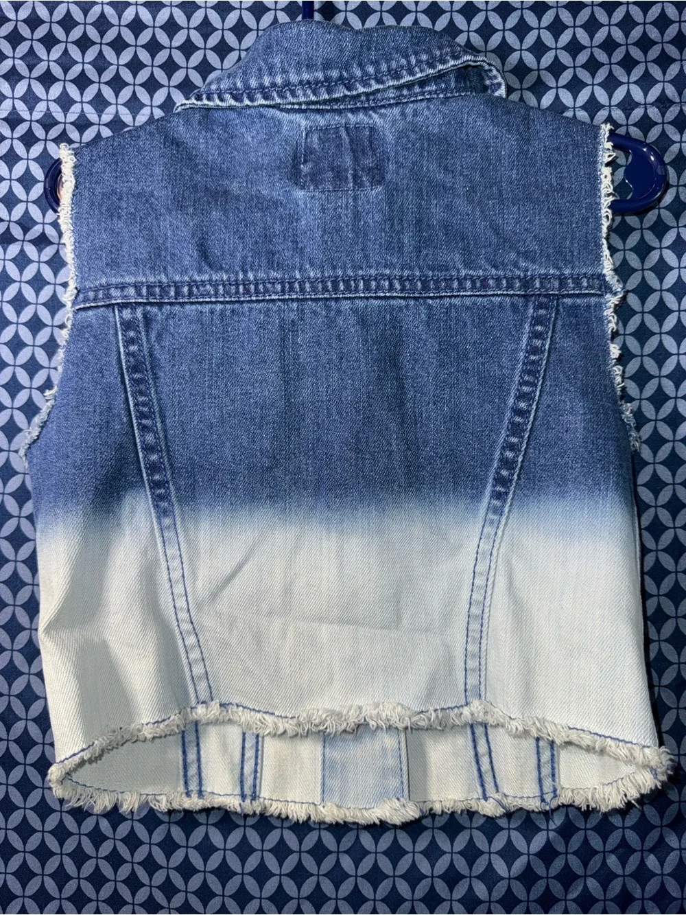 The Children's Place Blue Ombre Denim Vest with Frayed Edges
